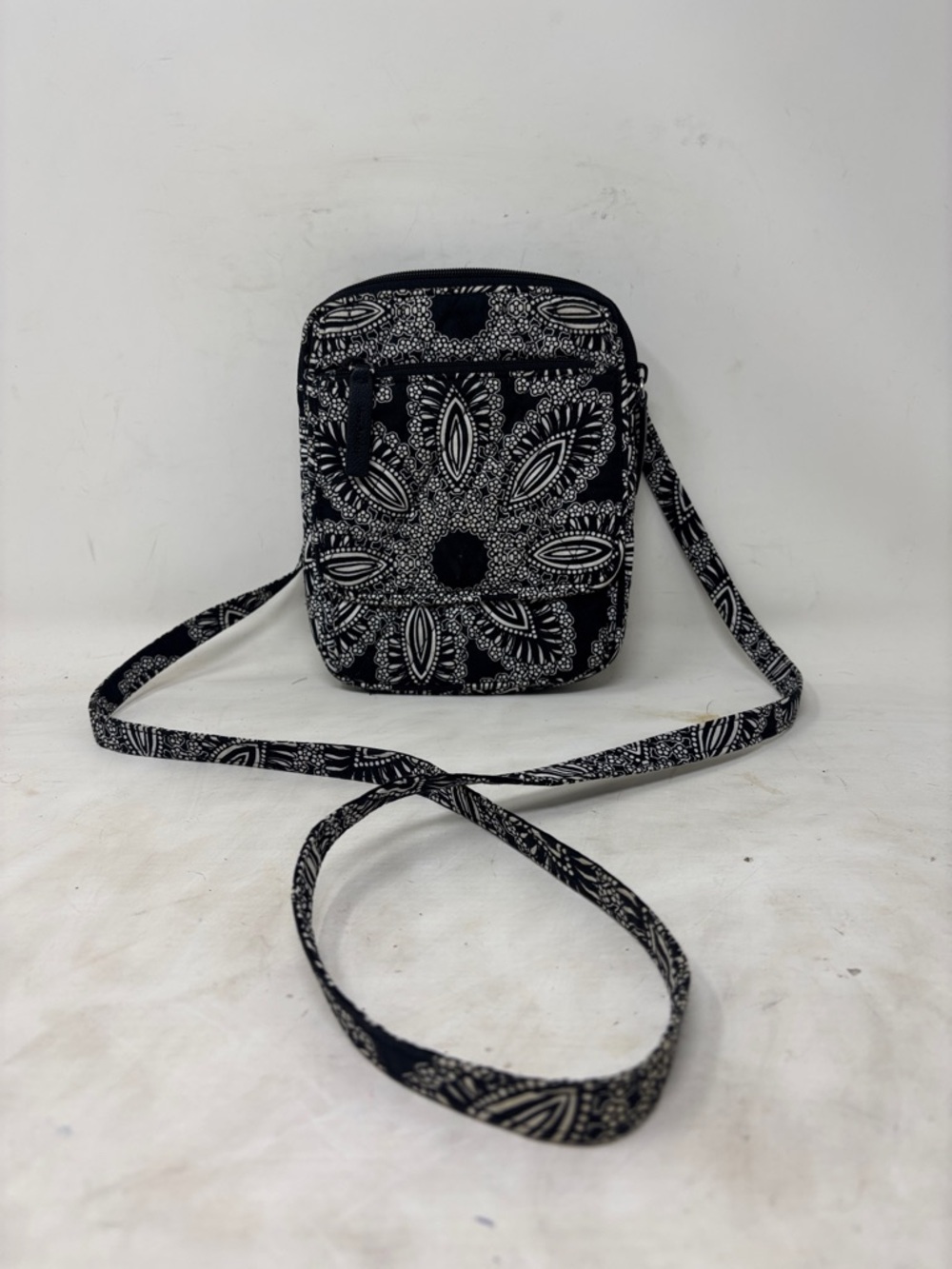 Vera Bradley Black & White Paisley Printed Crossbody Bag